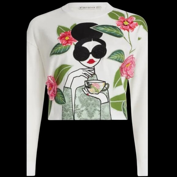 ALICE + OLIVIA GLEASON SWEATER SIZE M/L NEW - Picture 3 of 10